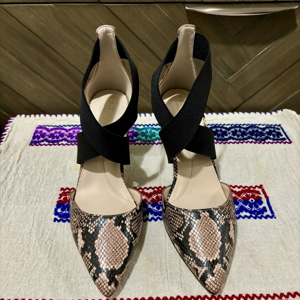 Cole Haan Womens Maikki Elastic Snake Print Heels Pumps Size 5.5 B - Picture 4 of 10